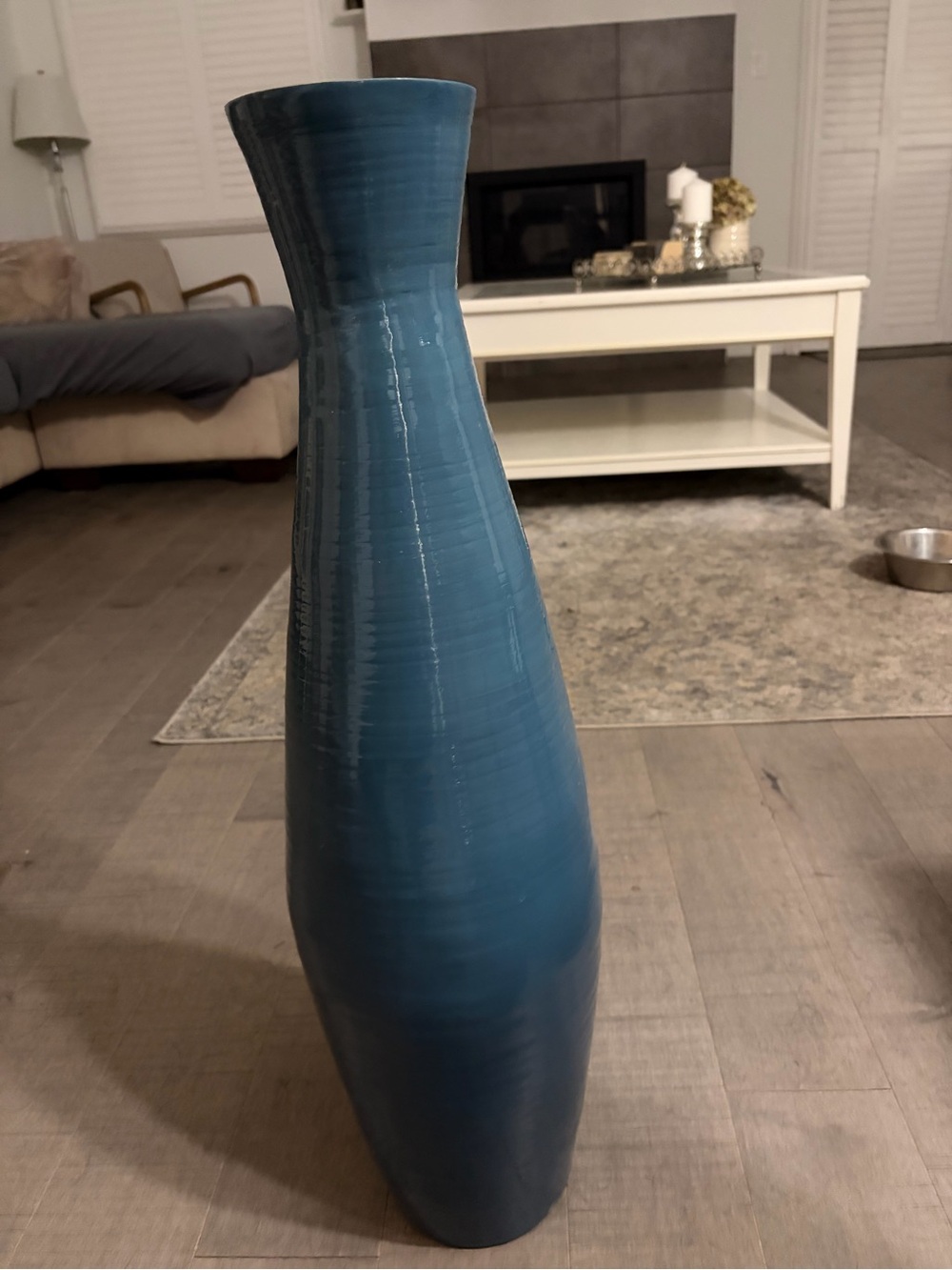Elegant Blue Floor Vase - Home Accents